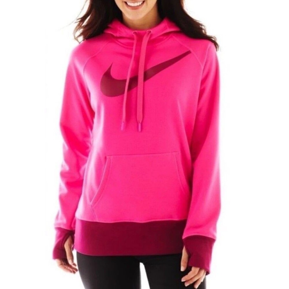 $55 Nike Women’s Hot Pink Therma-Fit Sweatshirt Hoodie Medium Athletic Gym Yoga